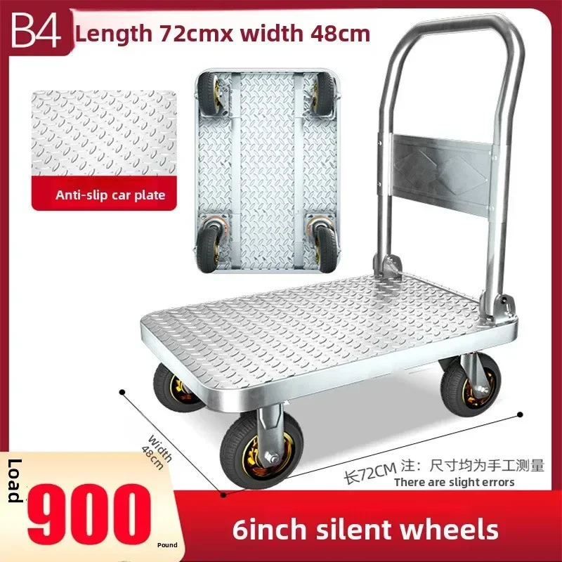 Modern trolley pull flatbed cart trolley truck household portable trailer folding trolley sturdy and durable