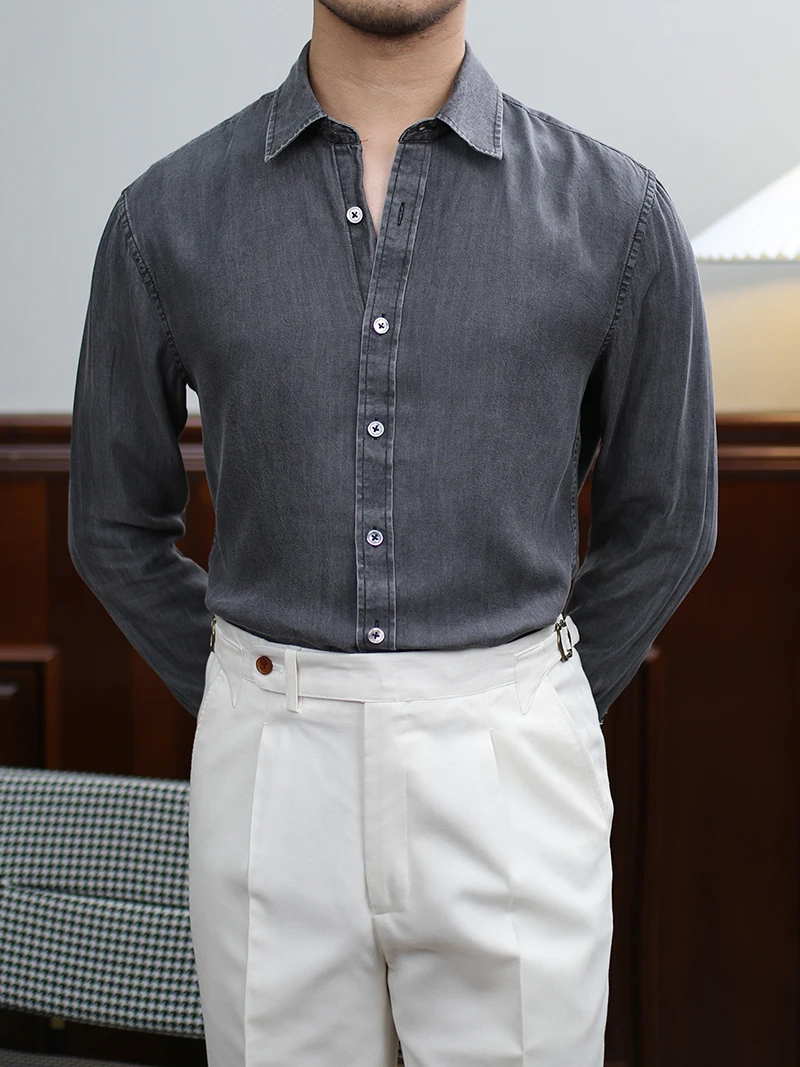 

IsirHonour, мужские длинные све, шелковые, повседневные, винтажные, японские, с глубокими глазами, синие джинсовые драпировки, подставка, Urban Faion