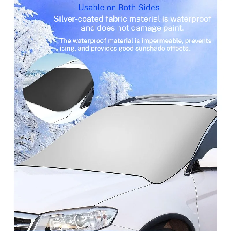 

Magnetic Winter Car Front Windshield Thickened Snow Shield Anti-frost Sun Protection Half Car Cover
