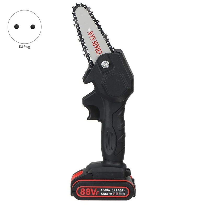 NEW-4 Inch Mini Electric Saw Chain Saw With Battery Woodworking Pruning Garden Tool