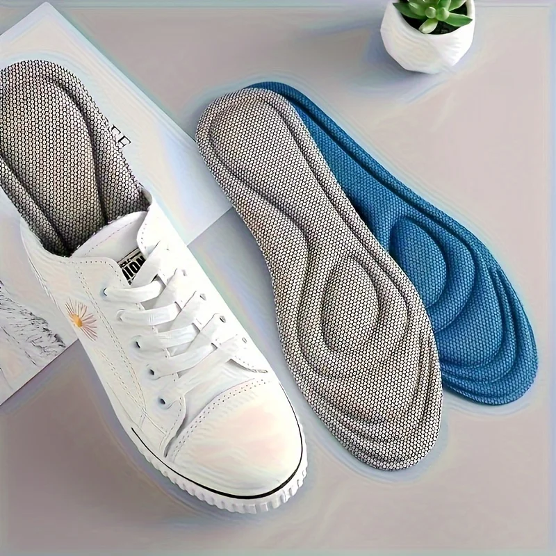 

2 пары спортивных массажных стельок, стельки из пены с эффектом памяти для обуви, мужчин и женщин, нано-антибактериальные массажные спортивные стельки для ног, ортопедические