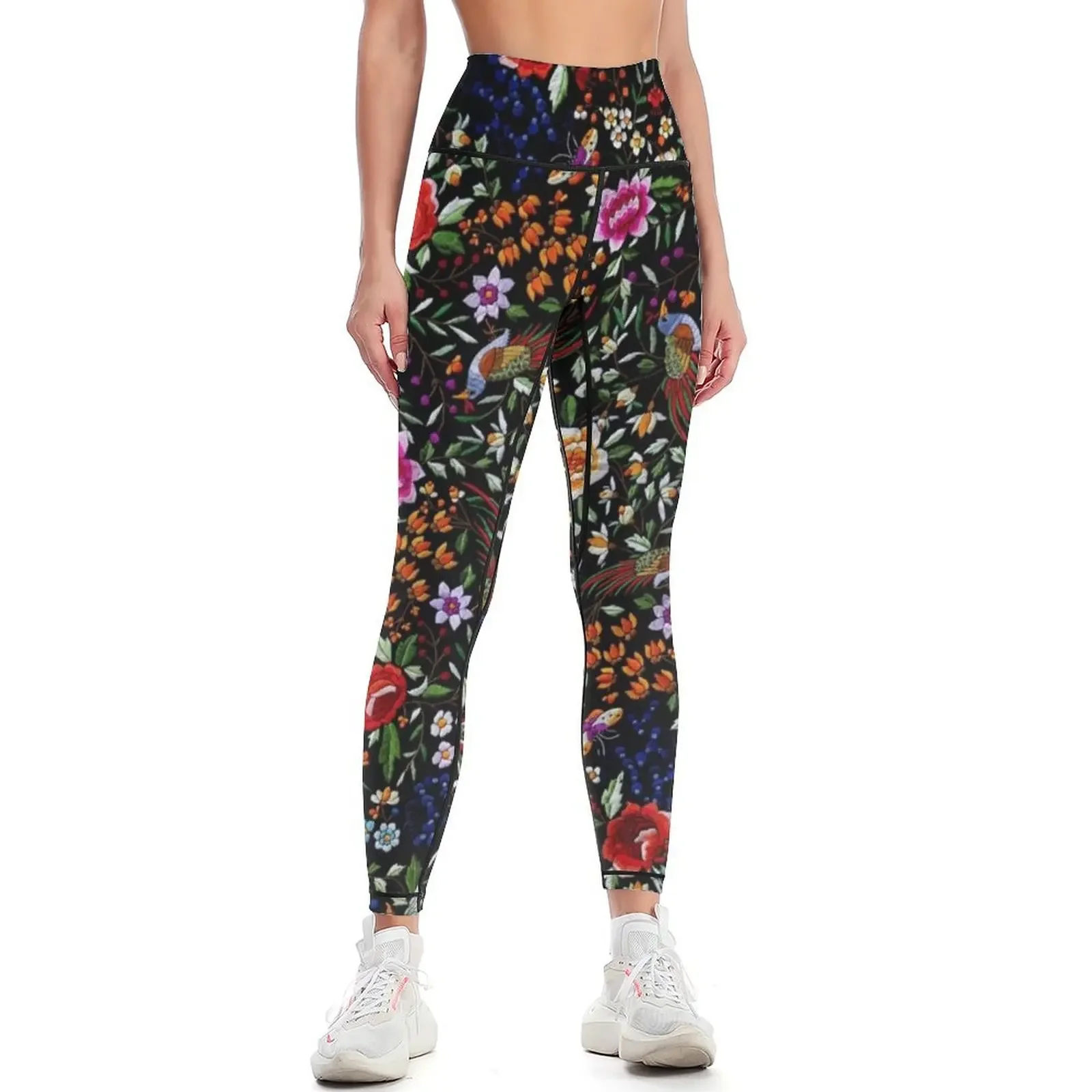 

Tropical Leaves – Blue Abstract Leggings Sportswear woman gym Women sports fitness set gym Women's tights Womens Leggings
