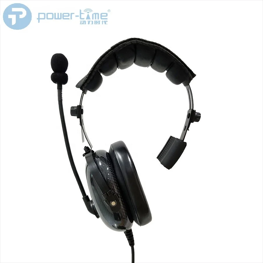 Comfortable heavy duty one ear noise cancelling headphones with flexible boom mic