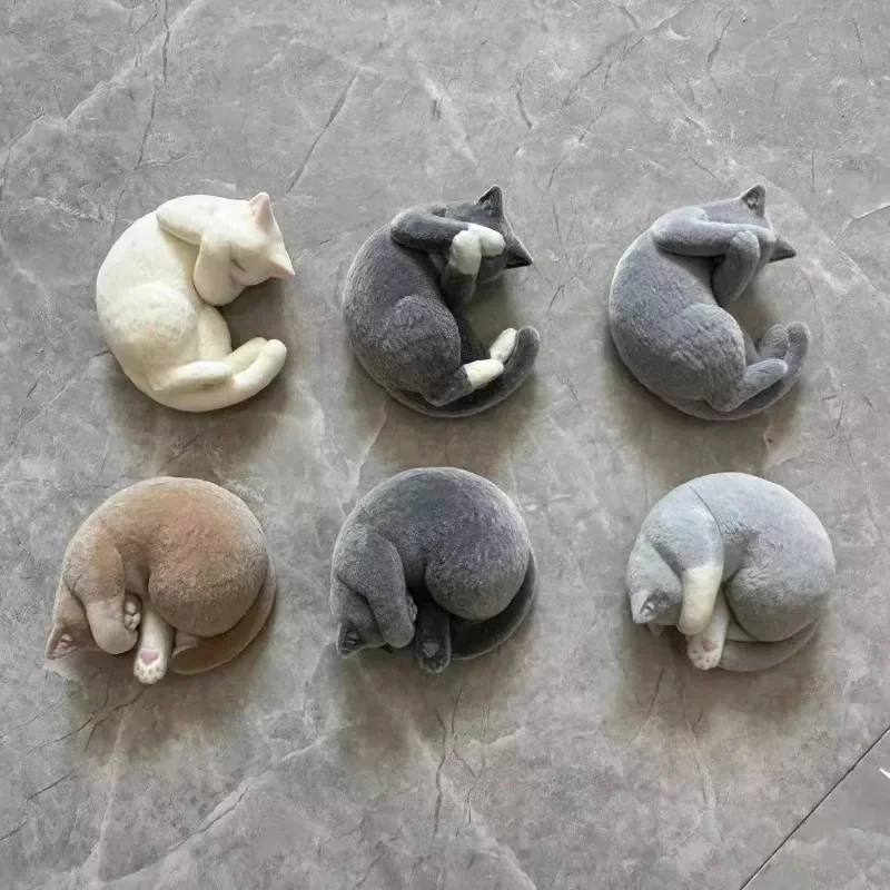 Cute Cats Series Action Figure Lovely Figure Plush Model Ornaments Decoration Bulk Toys