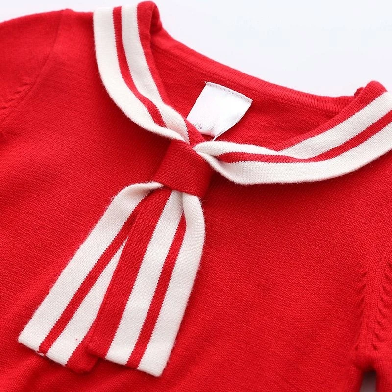 2023 Autumn Winter 2 3 4 6 8 10 12 Years Kids Children\'S Clothing Preppy Style Knitted School Student Sweater For Baby Girl