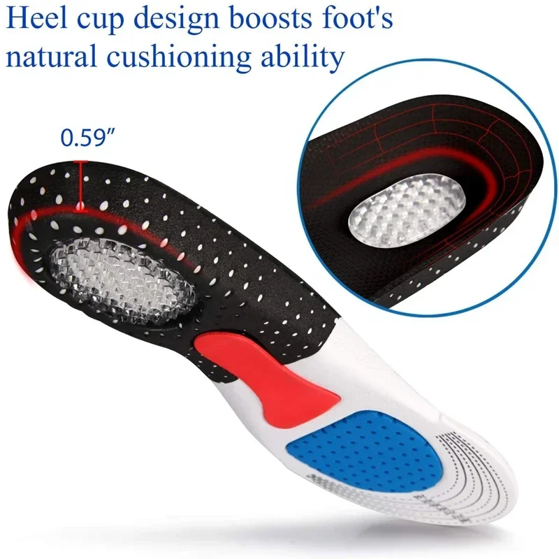 Semelles orthopédiques pour hommes et femmes, coussin en mousse à mémoire de forme, semelles intérieures en Gel, coussinets de soutien de la voûte plantaire en Silicone, coussinet de chaussure de Sport, insertion de course souple