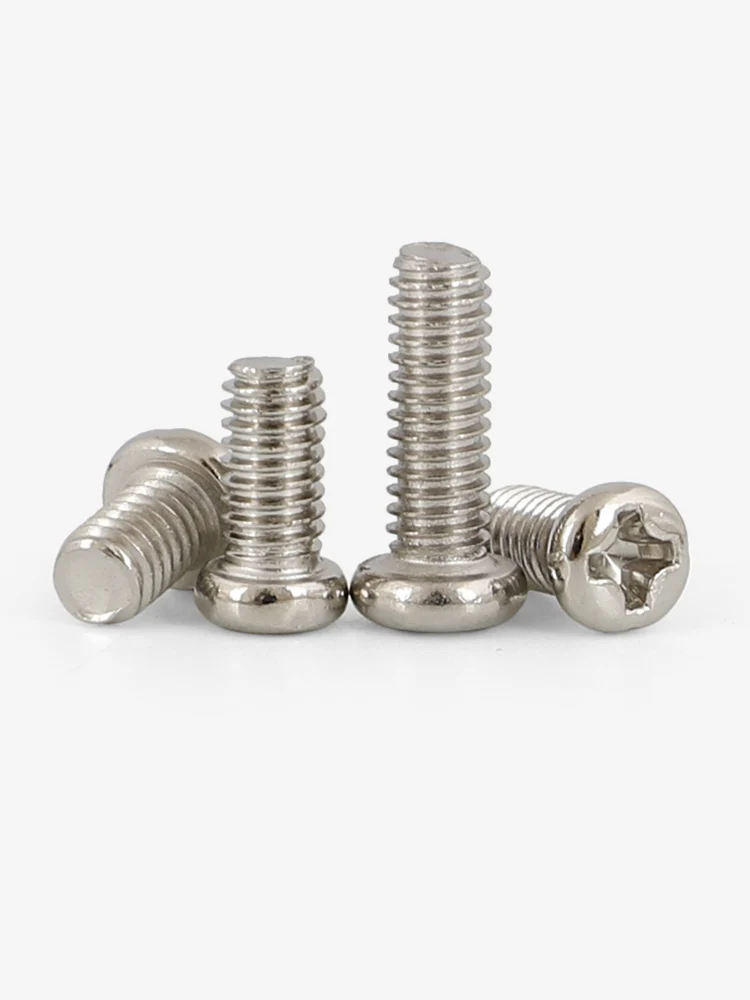 10000/2000pcs M2x4/5mm Nickel Plated Carbon Steel Cross Phillips Round Pan Head Screw Bolt