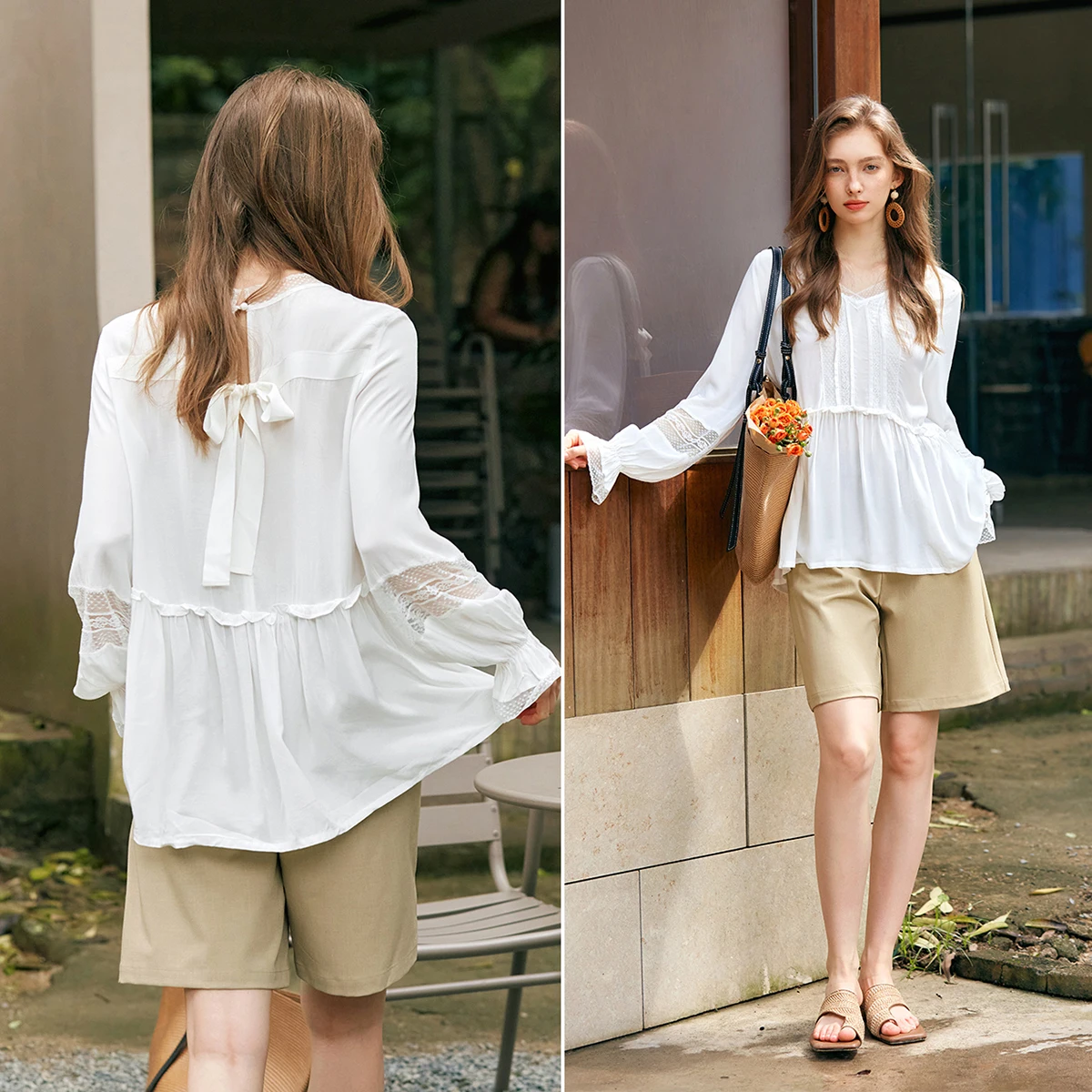 

OLrain White Blouse Ladies Trend 2026 Spring Fall Long Sleeve Loose Fit Elegant Tops French Fashion Shirts & Blouse M56QX25069