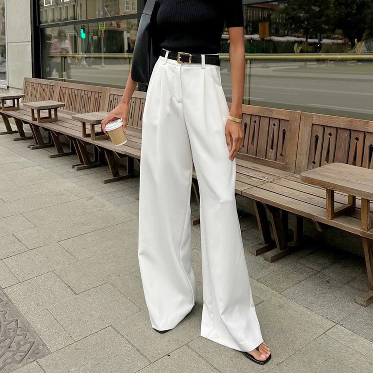 Loose Wide Leg Pants Women Korean Style High Waist Fashion Casual Long Pant Clothes Ofiice Lady Casual Baggy Trousers Streetwear