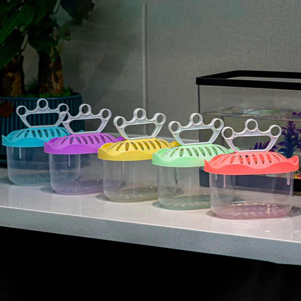 1PC Creative Crown Plastic Box Small Fish Tank Turtle Pet Transport Box Desktop Small Aquarium