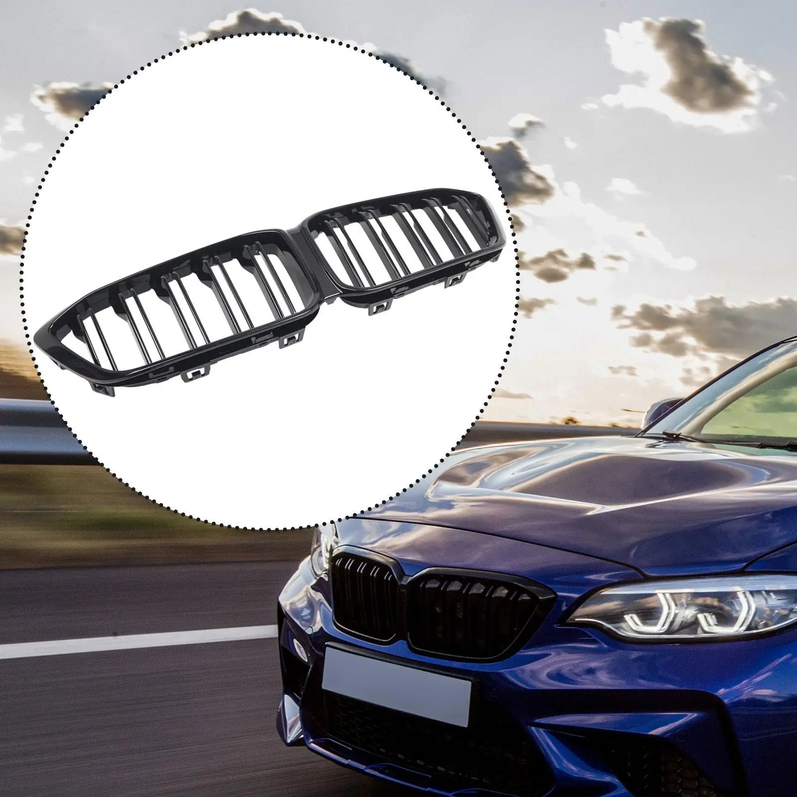 

Front Grille 51135A386B3 Sturdy Convenient Easy to Use Replace 51712453944 Accessories for BMW M2C 2019-2021 F87 2019-2021