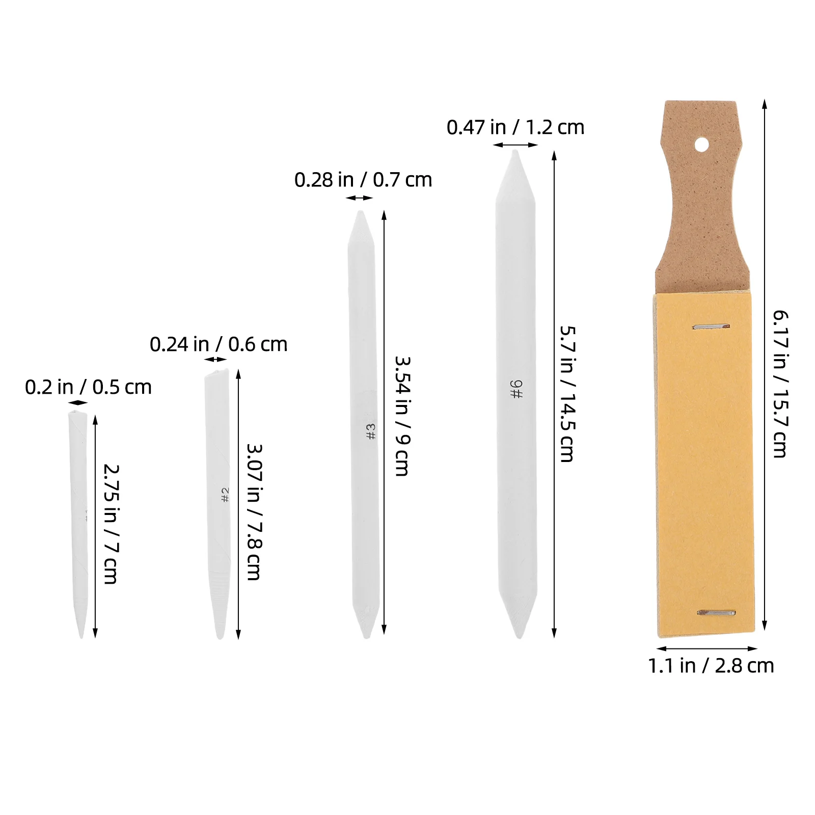 1 set 1 Set Blending Stumps For Drawing Sketching Tools Set With Sandpaper Board Pencil Charcoal Pastel Art Blending Tools For