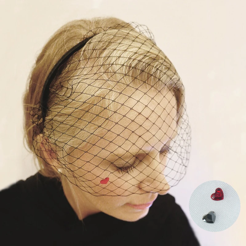 Casamento birdcage véu branco brilhante strass pente blush véu encantador rosto máscara net cabelo acessórios para mulher fascinators