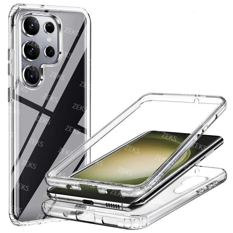360-градусный чехол для Samsung Galaxy S23 S25 S24 Ultra S22 S21 S20 S10 S9 S8+ A55 A54 A53 A52 5G A35 A34 A33 5G A15 Cover