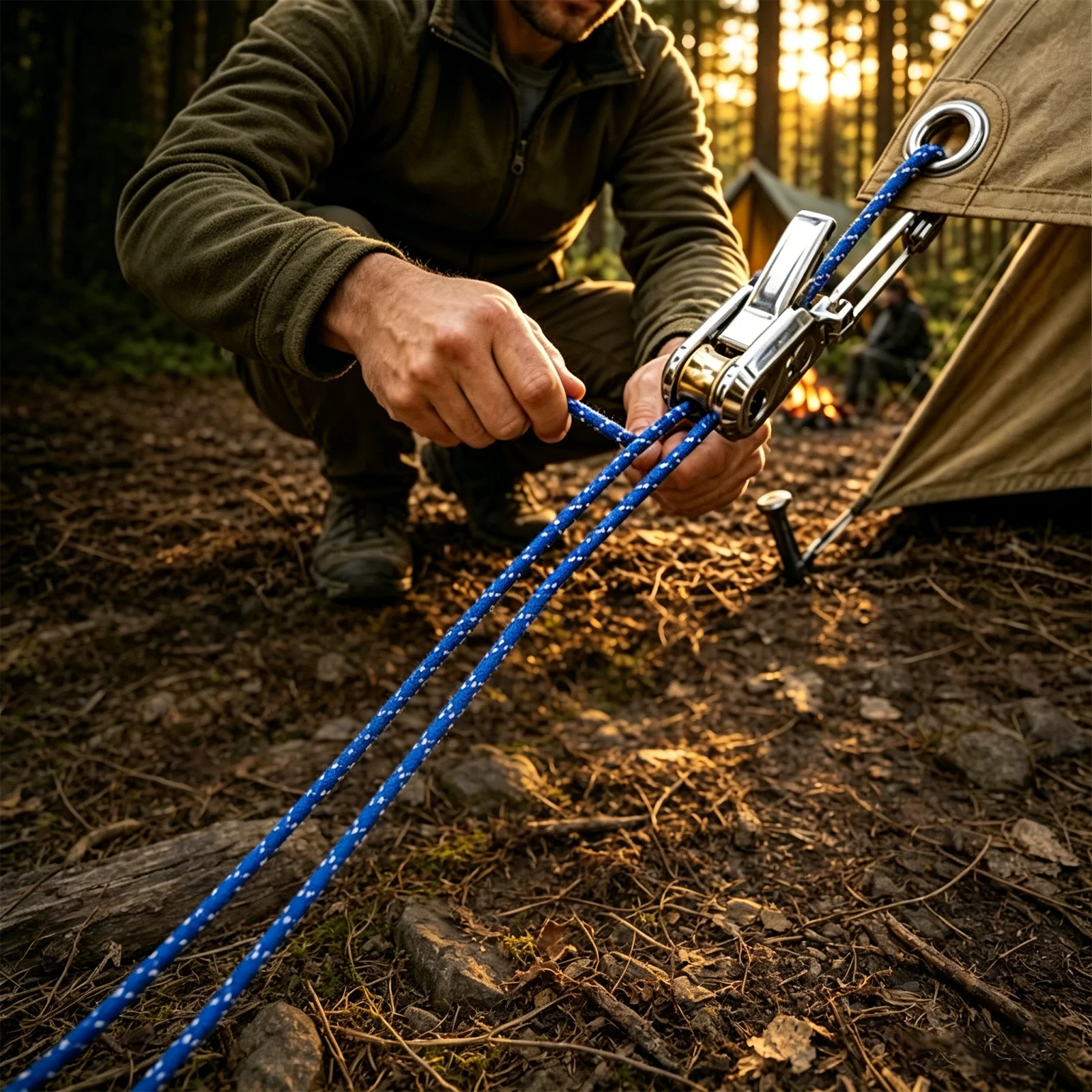 Outdoor Camping Guy - 6個入りパラコードテンショナー、2本の反射ナイロンコードガイラインアジャスター付き、キャンプ用タープ、ガイライン、ボートやアウトドア用品に最適