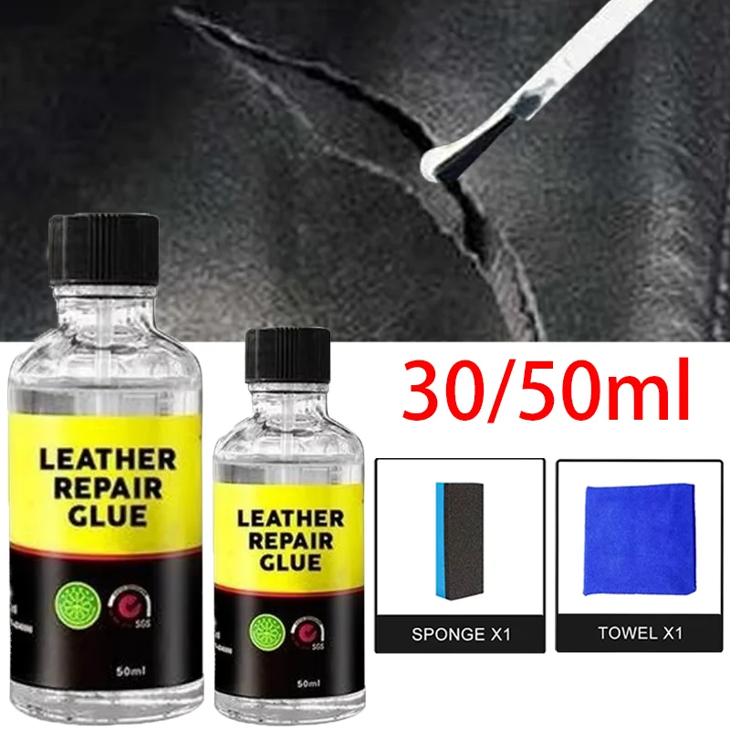 

30/50ml Car Leather Repair Glue 2024 Best Selling Universal Car Home Sofa Seat Leathers Repair Adhesive Fluid Auto Accessories