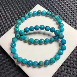 7.8MM Natural Phoenix Turquoise Bracelet Women Elegant Round Charm Yoga Strand Bangles Female Jewelry Gift 1PCS