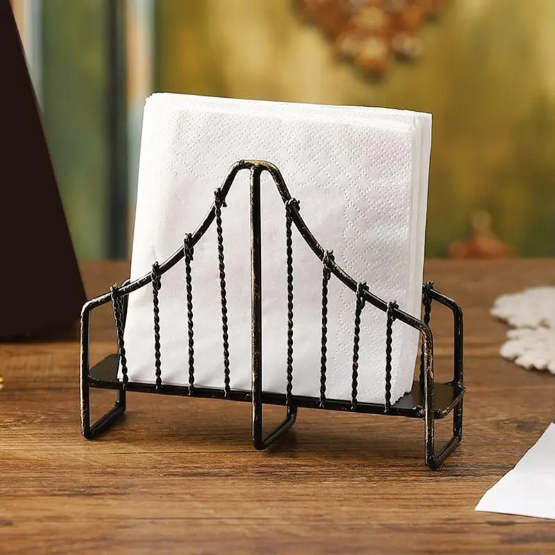 

Metal Napkin Holder Upright Vintage Paper Tissue Dispenser Stand Decorative Retro Kitchen Accessories Space-Saving Tissue Stand