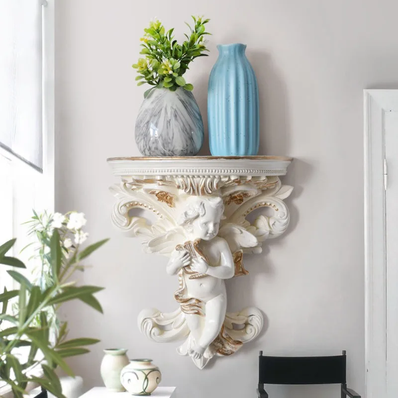 European Style Wall Decorative Shelves Living Room Bedroom Entrance Creative Angel Wall Shelf Home Accessories Decorative Shelf