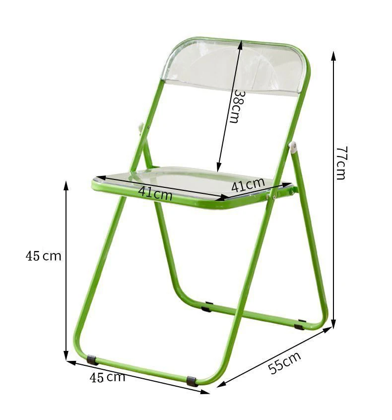 Modern Simple Acrylic Transparent Folding Chair Portable Dining Leisure Chair for Home Living Room Balcony