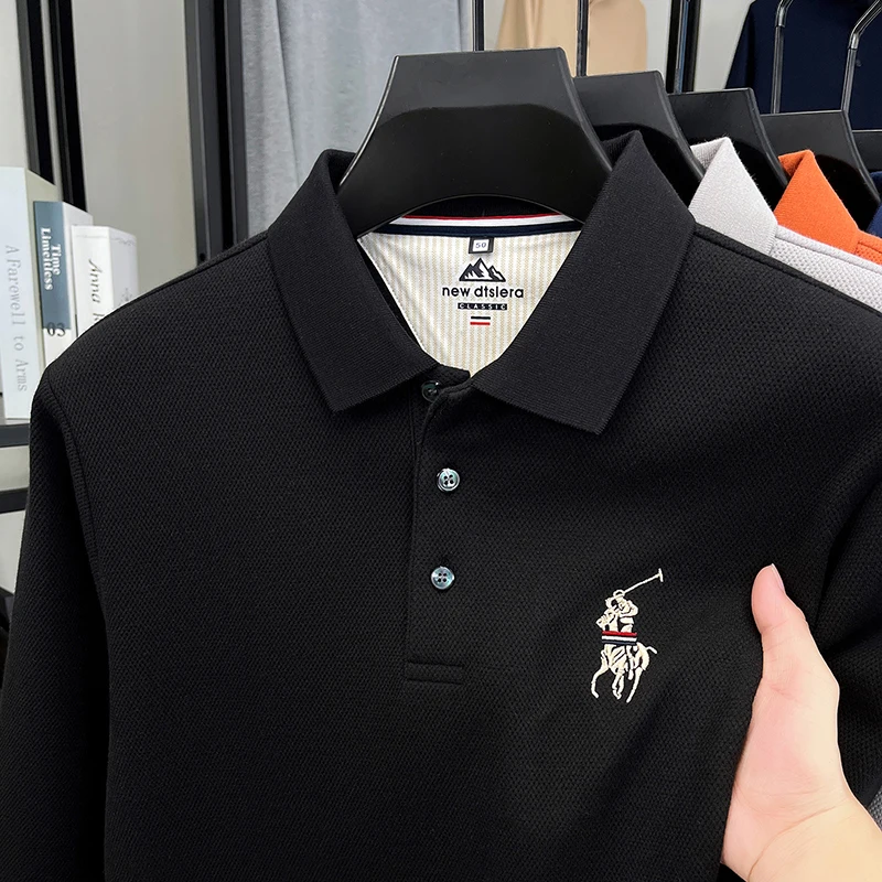 

2025 Fashion Long Sleeve Paul Polo Men's Autumn Edition High end Horse Emblem Embroidered Collar T-shirt