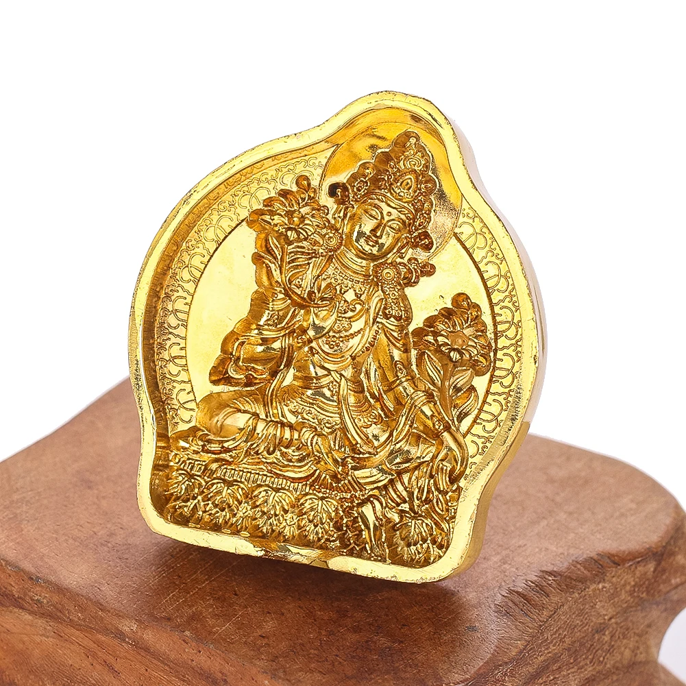 Small Alloy Buddha Statue Molds Green Tara Tathagata Yellow Jambhala Resin Clay Craft Tibetan Spiritual Figurine Casting Tool