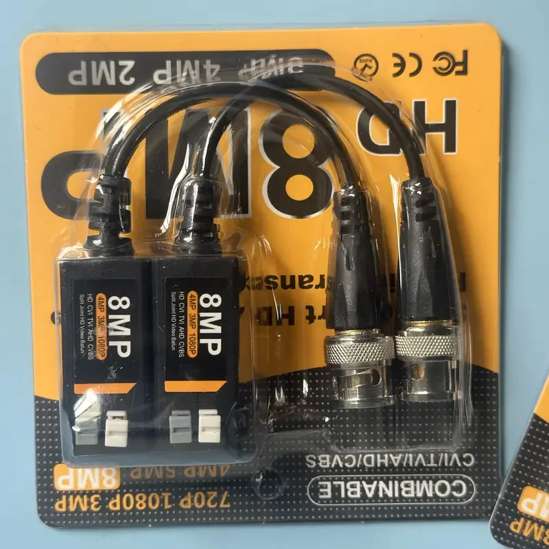 8MP CCTV BNC Video Balun Coaxial Transceiver Connectors Passive HD Twisted Pair For 4K/5MP/1080P AHD/CVI/TVI/CVBS Camera