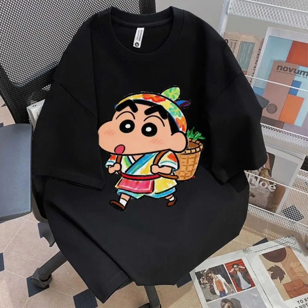 Crayon Shin Chan Traditional Outfit Print Casual T Shirt Cute Anime Short Sleeve Tee For Men