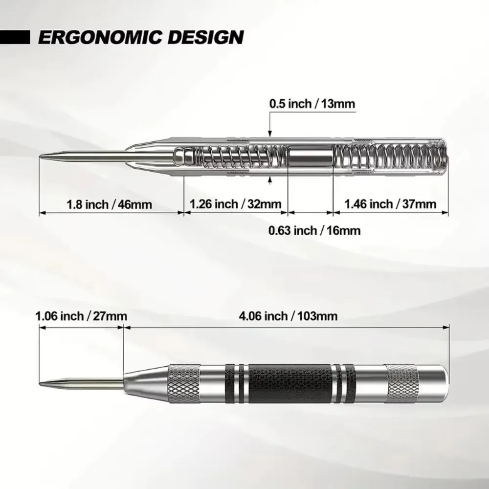 Automatic Center Punch Center Hole Punch Machinists Carpenters Tool Wood Press Dent Marker Woodwork Tool Drill Bit