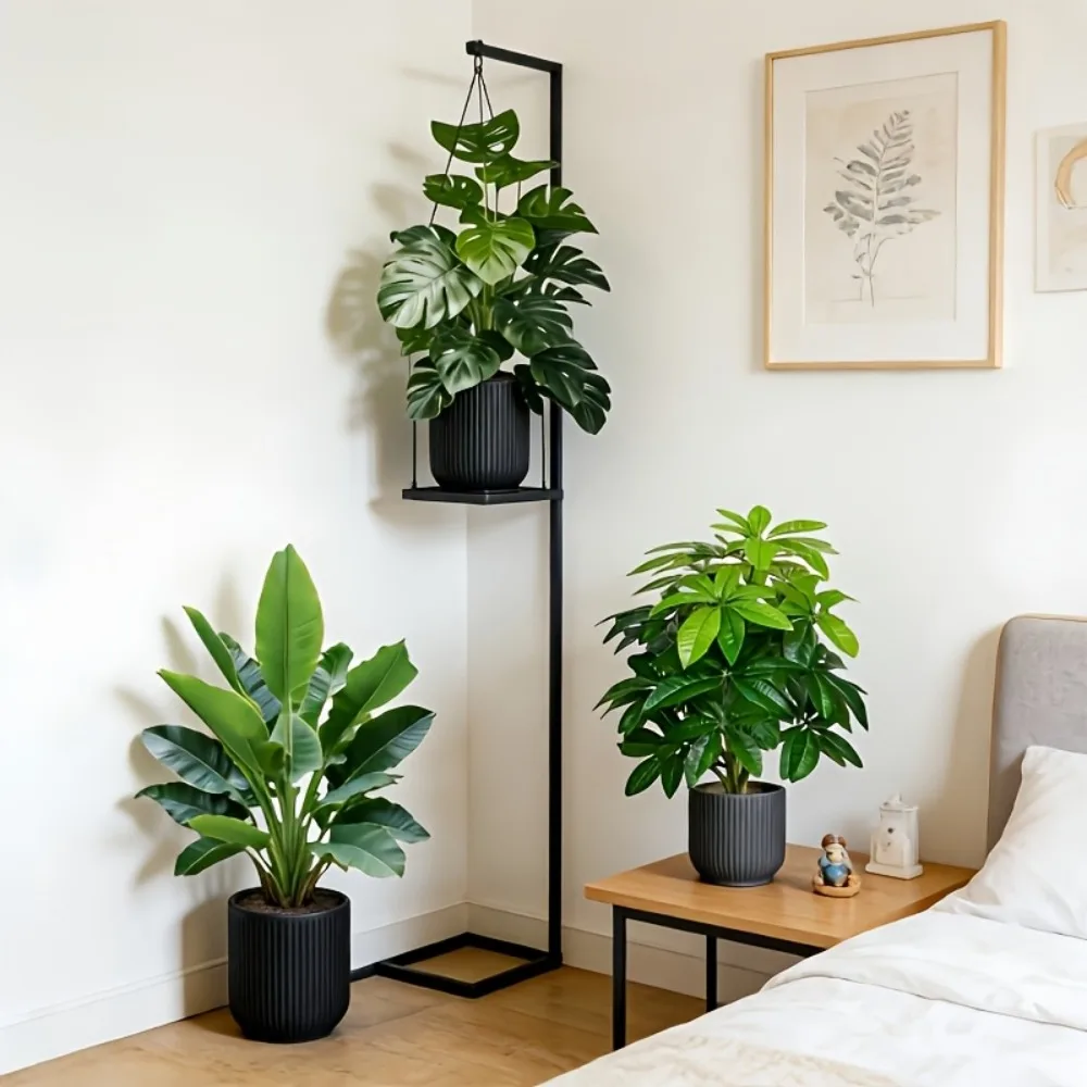 3-teiliges Set Künstliche Areca-Palme, Künstliche Bananenpflanzen und Monstera-Baum-Sets, Gartendekoration, 36 Blätter, Simulierter Bonsai im Topf – Detail 14