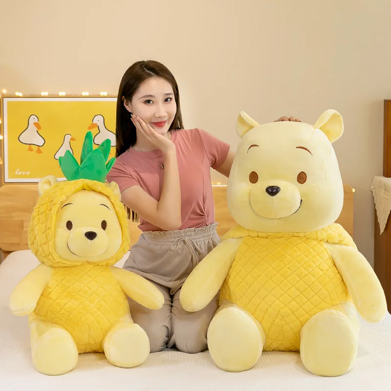 70cm Disney Pineapple Winnie The Pooh Pupu Bear Plush Toy Sleeping Pillow Cute Cartoon Soft Plushies Doll Children Birthday Gift