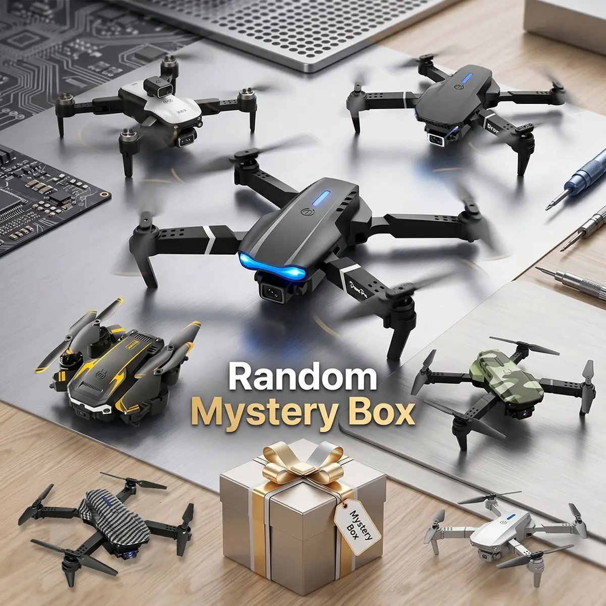 

1pc Random Drone Surprise Box – Foldable Travel RC Drone,Birthday Gift Indoor And Outdoor Drone Aircraft