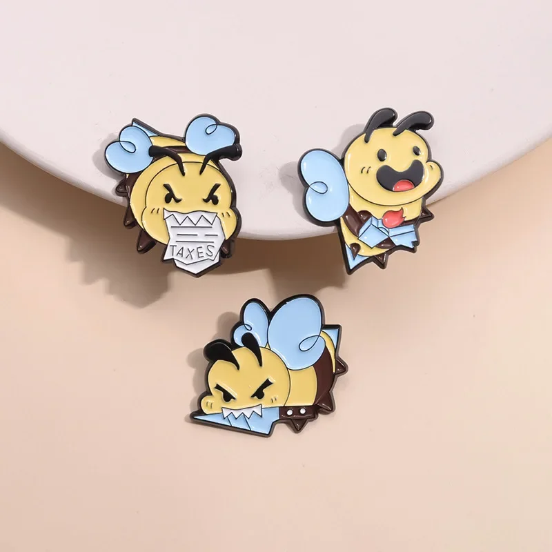 Cute Cartoon Bee Enamel Pin Personality Interesting Funny Creative Clothing Accessories Brooch Badge Trendy Jewelry Gifts