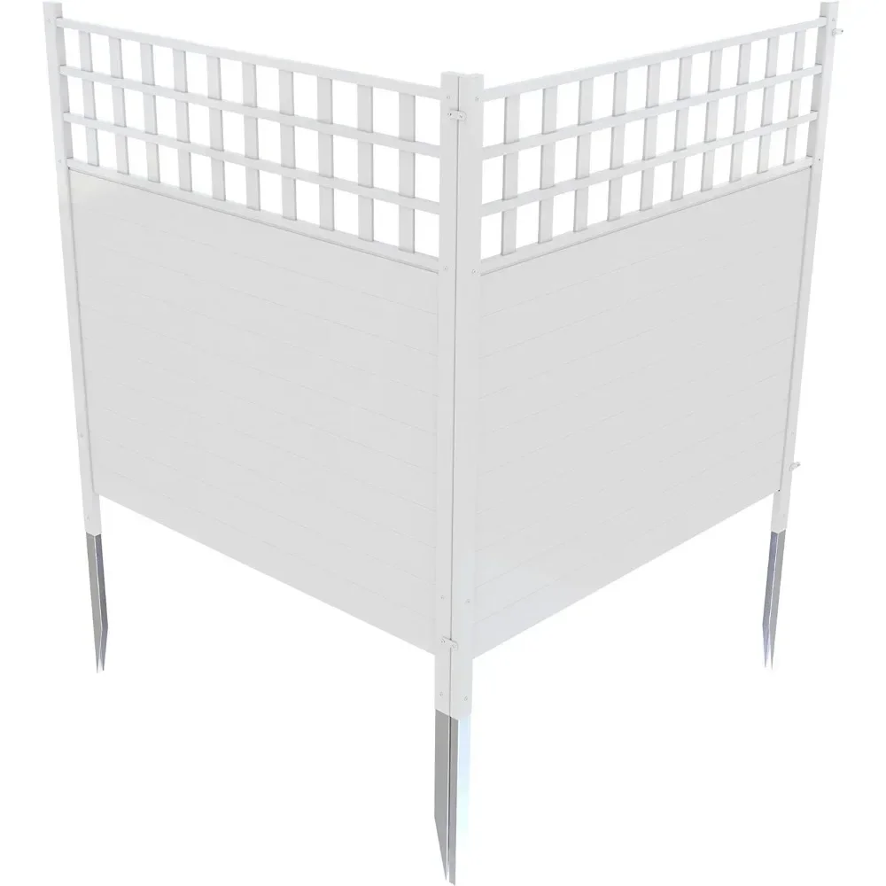 Privacy Screen e Fence Kit, Outdoor Product, Dig Free Vinyl Kit, branco, largo, 44 "High x 42" Wide, 2 Pcs Set