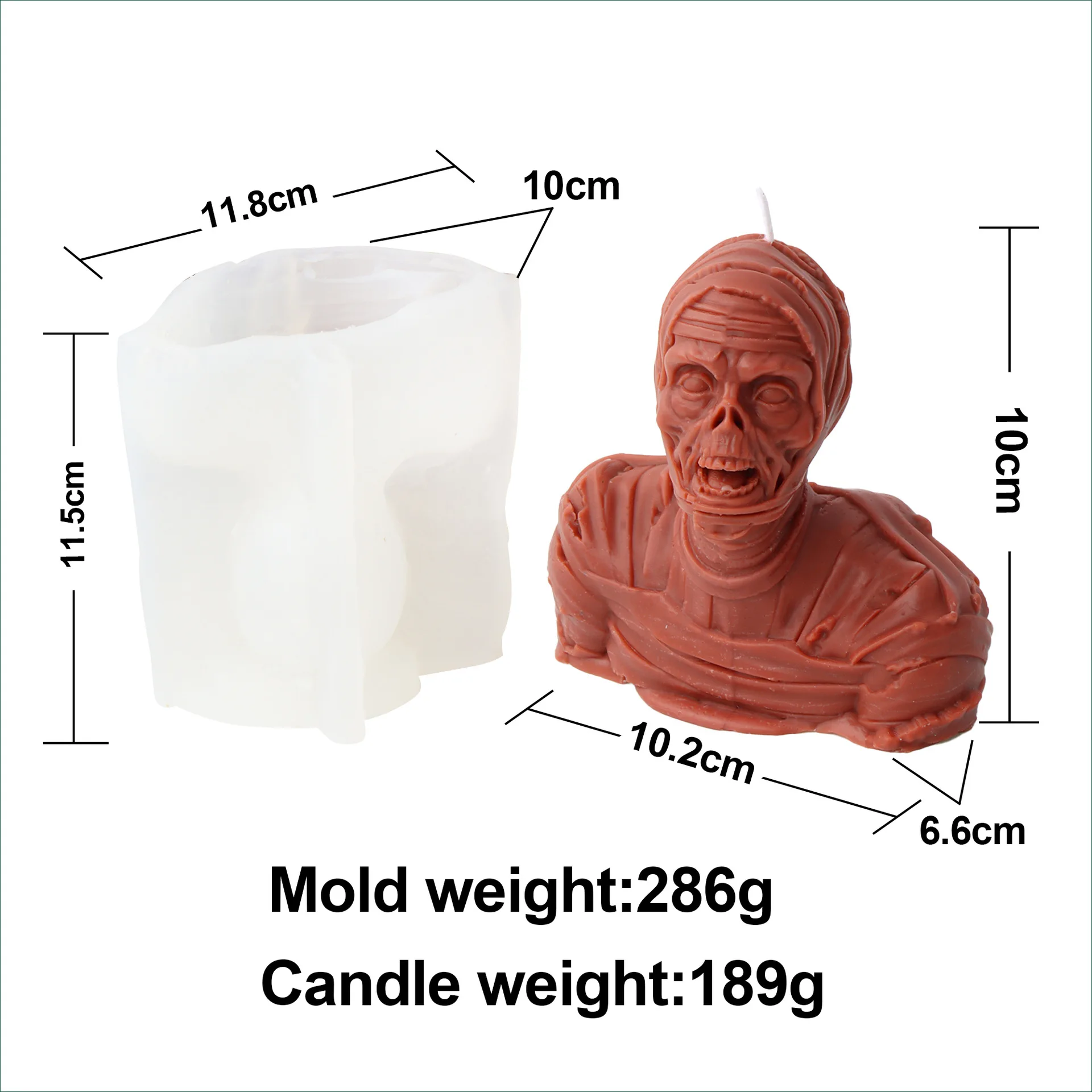 

Halloween Zombies Candle Silicone Mold for Handmade Chocolate Decoration Gypsum Aromatherapy Soap Resin Candle Silicone Mould