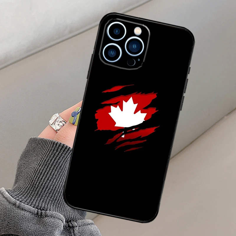 Canada Canadian Flag Phone Case For iPhone 14 13 12 11 15 16 Pro Max X XR XS Plus 12 13 Mini Bumper Back Cover