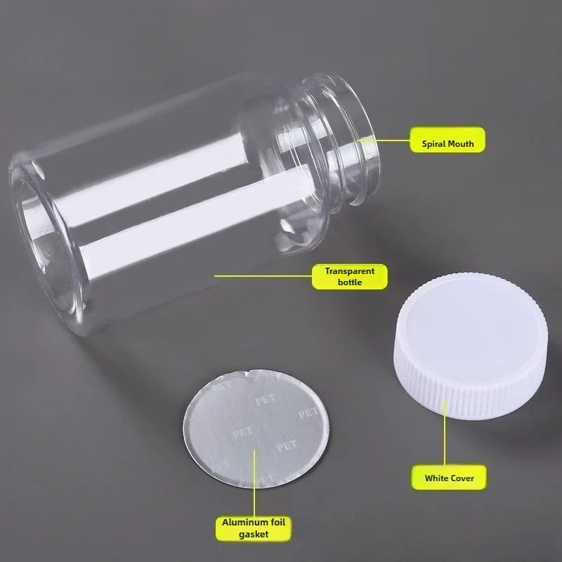 15ml/20ml/30ml/100ml/500ml 플라스틱 PET 투명 빈 밀봉 병 고체 분말 약품 알약 용기 시약 포장 병