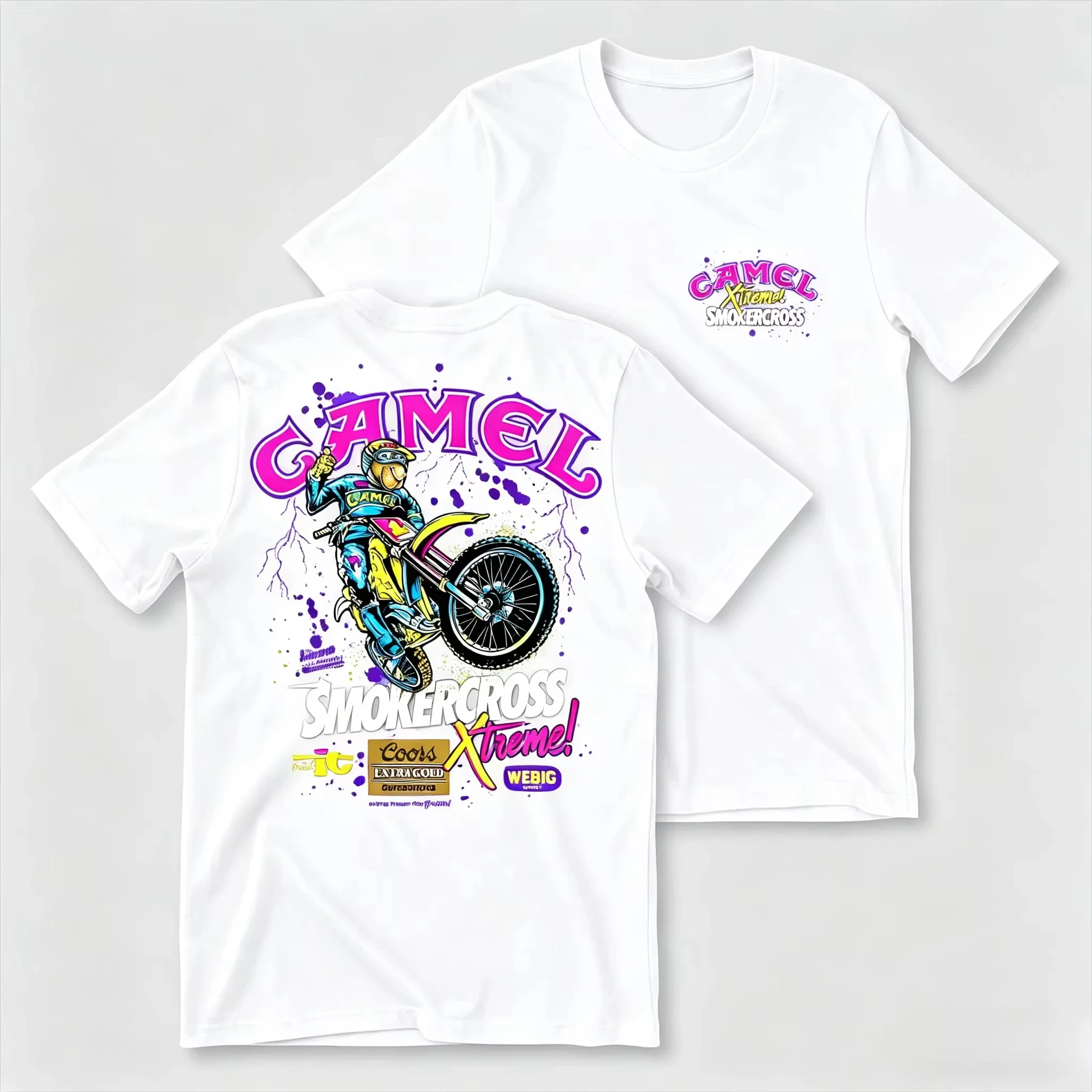 Retro Car Camel Cigarettes 2026 T-Shirt Vintage Cotton Tops Tee Short Sleeve Casual Streetwear Men's Tshirt  Clothing Motosport