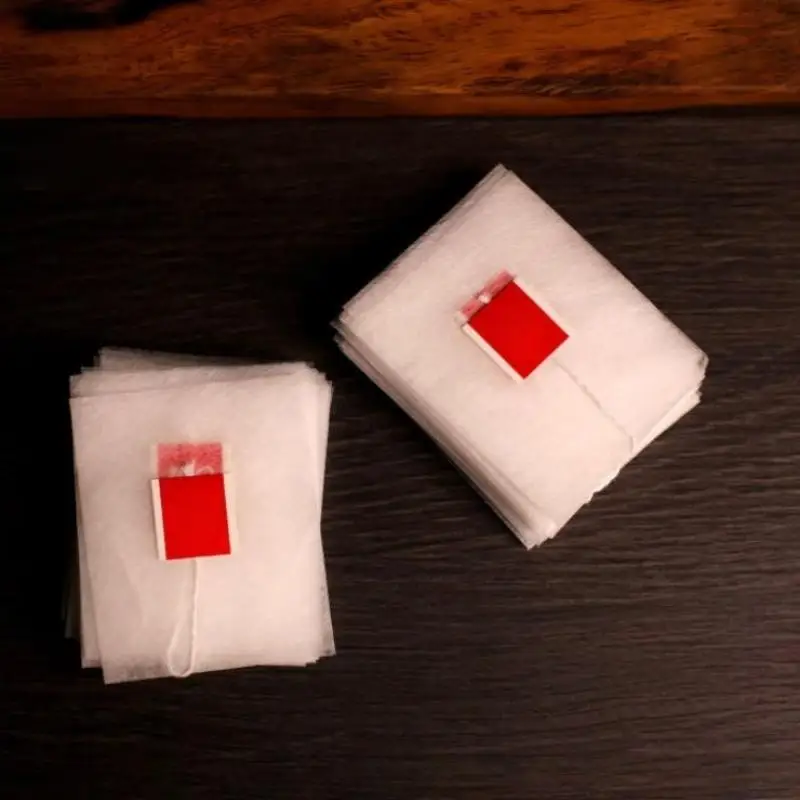 #New.100Pcs Degradable Corn Fiber Heat-sealable Empty Tea Bags With String Filter Paper Teabags Disposable Transparent Teabags