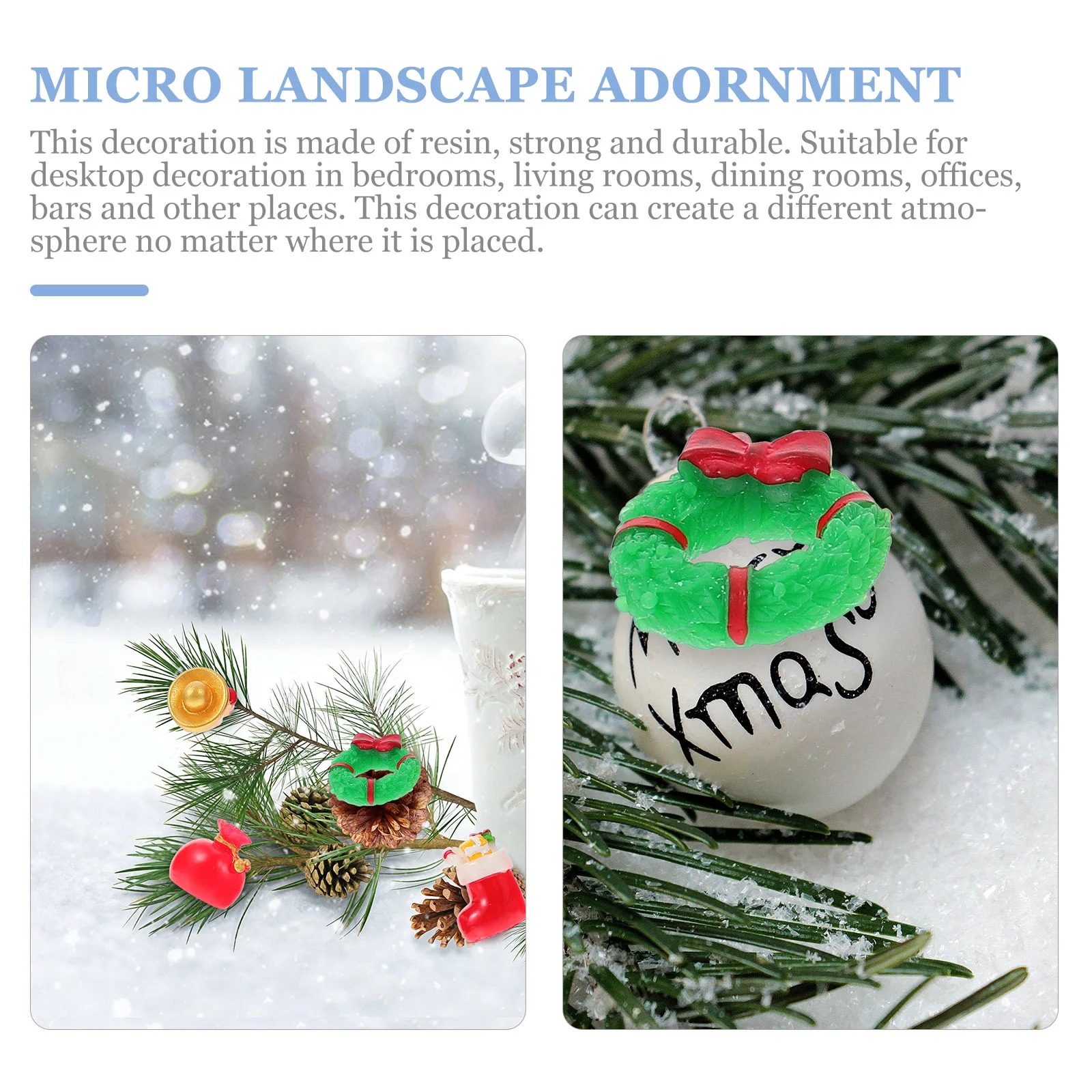 Christmas Micro Landscape Pendulum Lovely Adornment Desktop Decoration Xmas Office Ornament Resin Tree Decorations