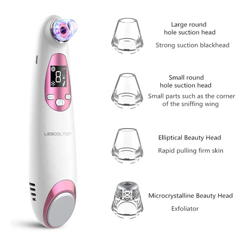 5 in 1 ไฟฟ้า สิวหัวดํา สิวสูญญากาศ Blackhead Remover เย็นร้อน Care มัลติฟังก์ชั่ไฟฟ้า Pore CLEANER Beauty Home Use