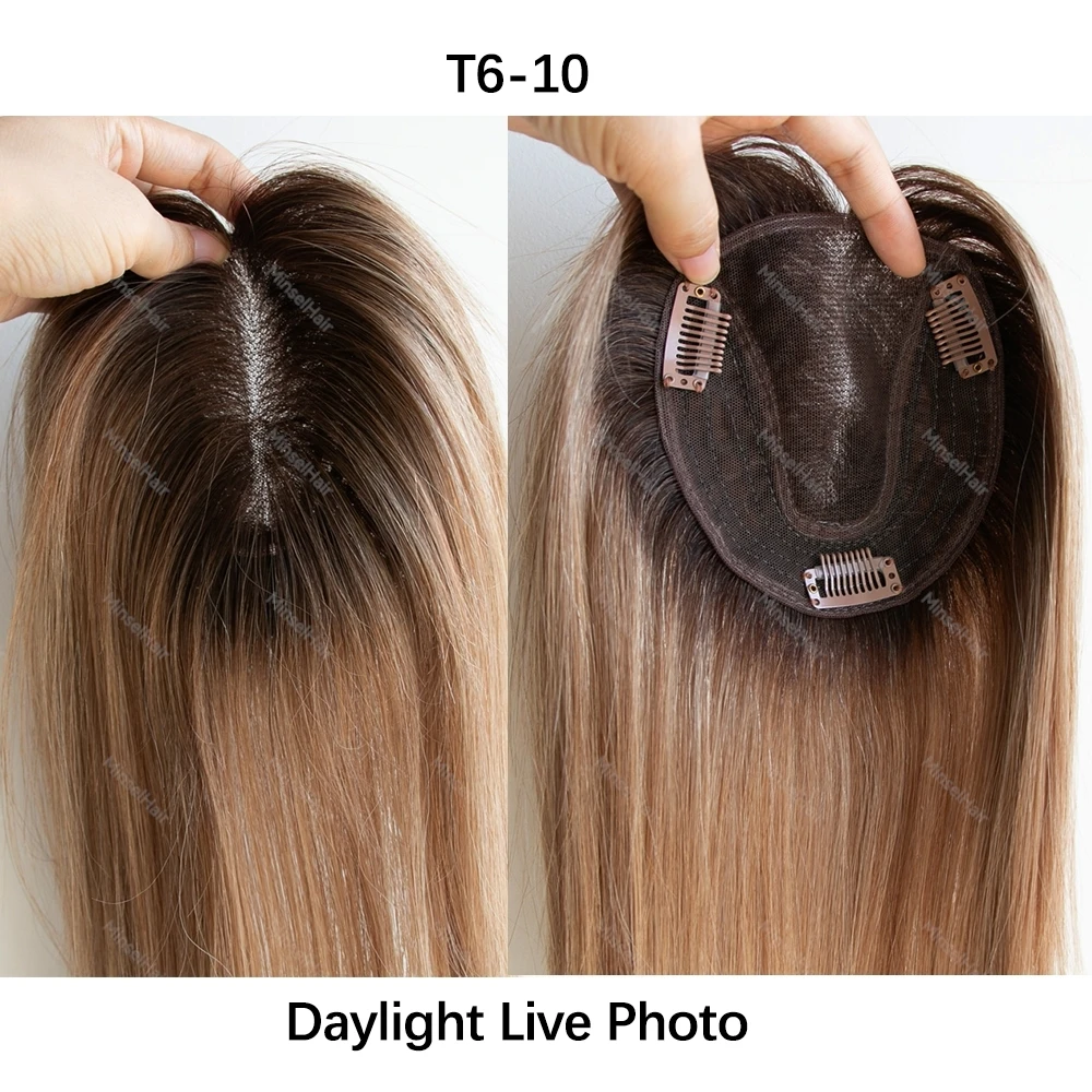 Toppers de cabelo humano castanho, clipe natural real em postiços 5x5 polegadas mono base grande 46g tecido à mão 12 polegadas 30cm para