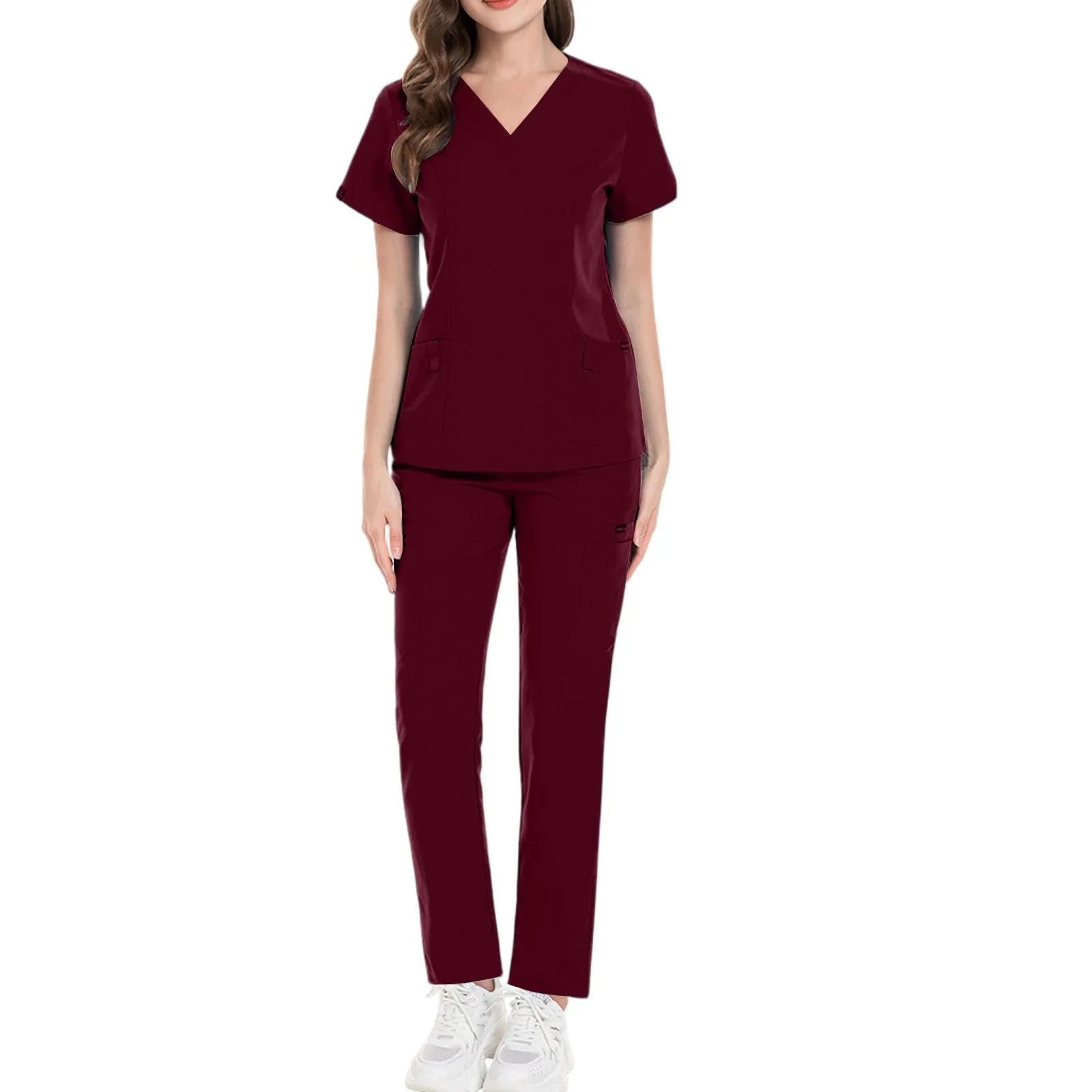 Operating Room Surgical Workwear Nurse Scrubs Sets Nursing Elastic Pants Spa Top Pants Works Scrubs Top+ Jogger Pants