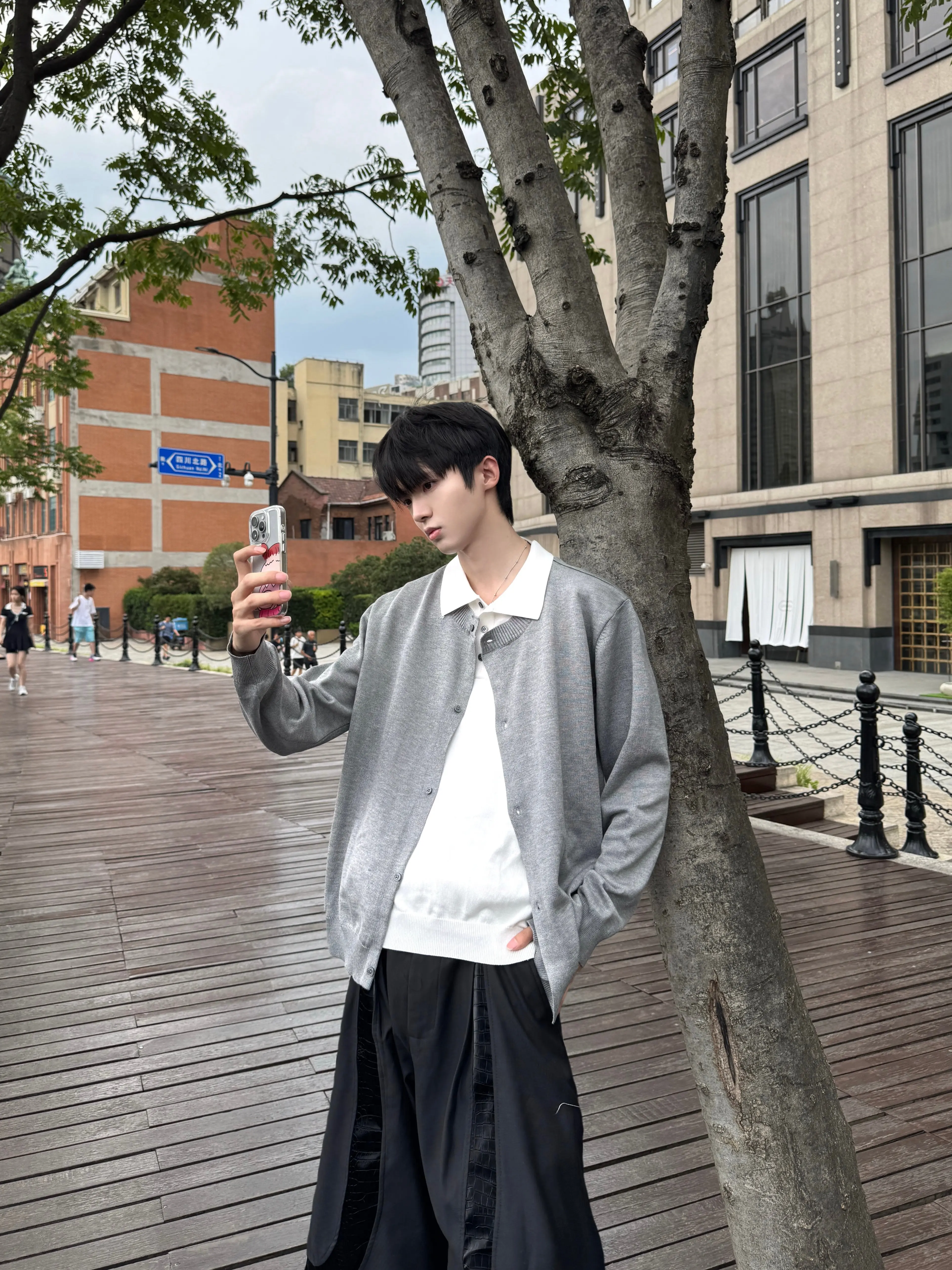 Men's 2025 Autumn Winter New Knitted Tops Faux Two-Piece Retro Single-Breasted Multi-Button Cardigan Chic Knitted Jacket Sweater