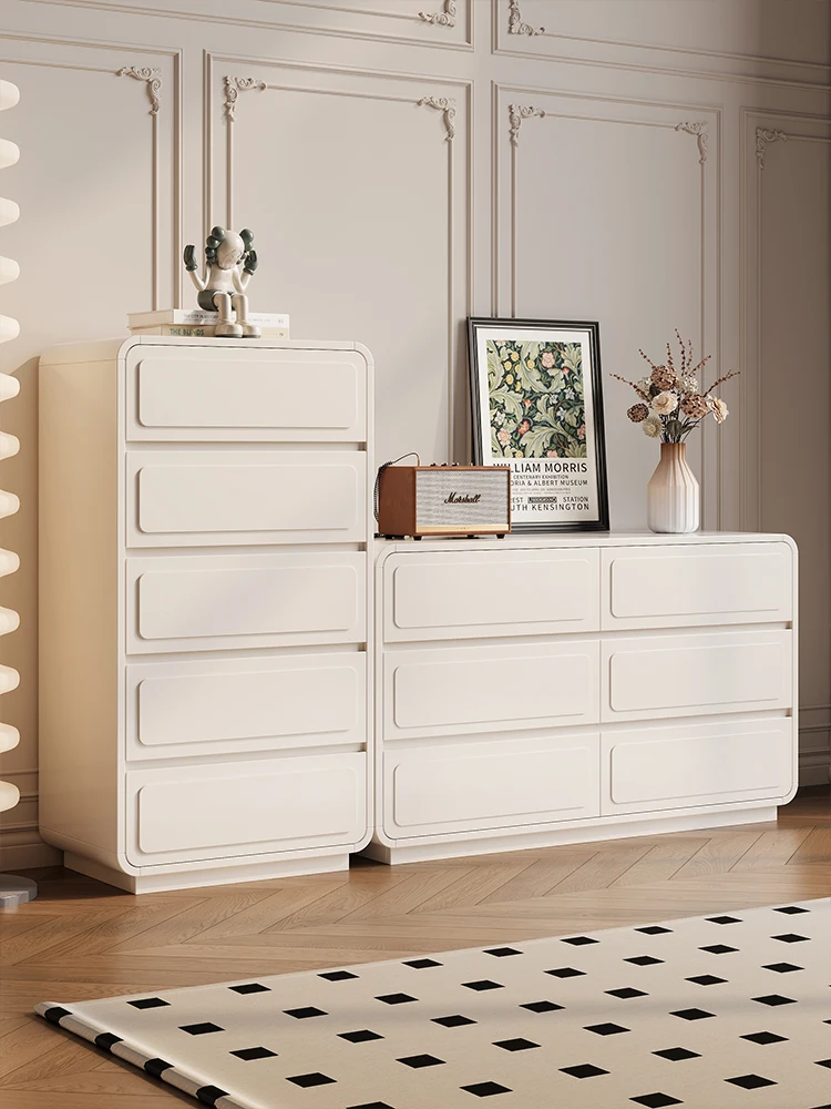 Cream wind bedroom 689 chest locker main bed tail living room wall storage cabinet drawer locker