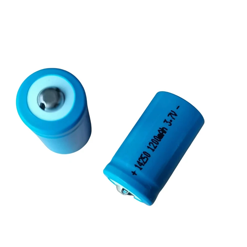 Batería de repuesto 14250 3,7 V 1200mAh batería de litio recargable línea externa verde batería recargable para linterna