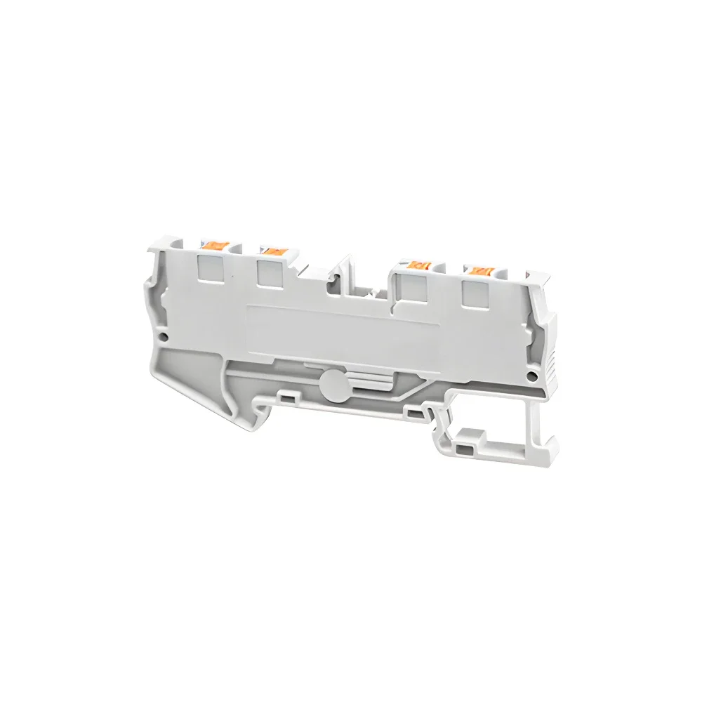 10Pcs Din Rail Terminal Block PT4-QUATTRO 4 Conductor Push In Spring Screwless Feed Through Terminal Strips Block Wire Conductor