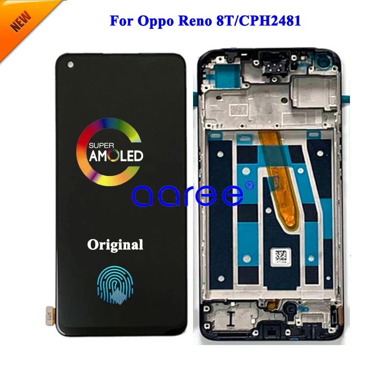 AMOLED LCD Screen Original For Oppo Reno 8T 4G LCD  For  Oppo Reno 8T 5G  LCD Screen Touch Digitizer Assembly