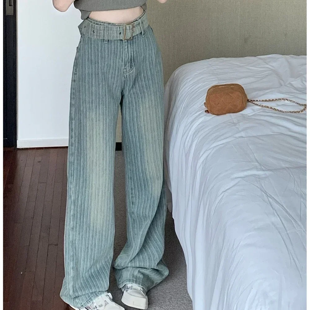 

Blue Pants for Women with Pockets High Waist Shot Trousers Straight Leg Womens Jeans Shiny R Emo 90s Hippie New in Wholesale Xxl