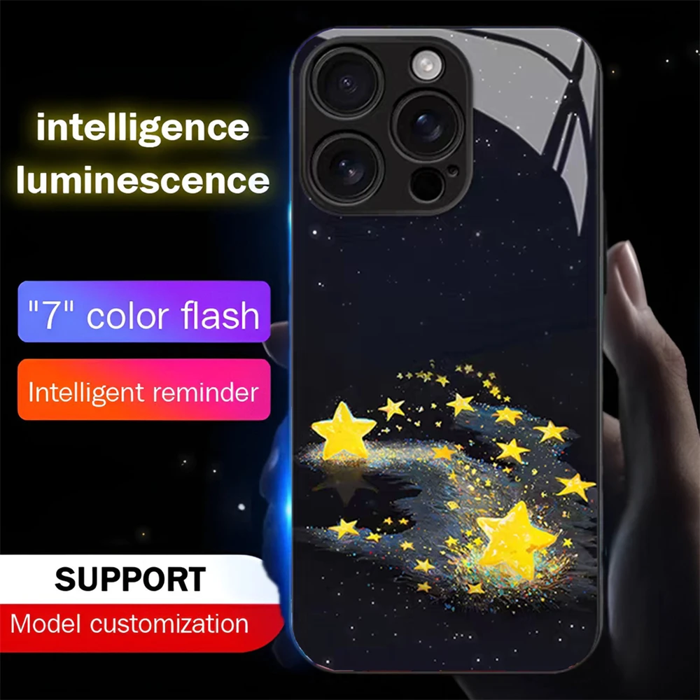 

Fashion Gifts Stars Cartoon Luminous LED Call Light Up Flash Phone Case Cover For Samsung S26 S25 S24 S23 S22 S21 Plus Ultra